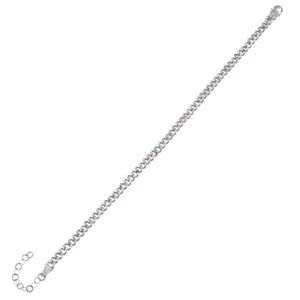 Adinas baby pave cuban link bracelet in silver